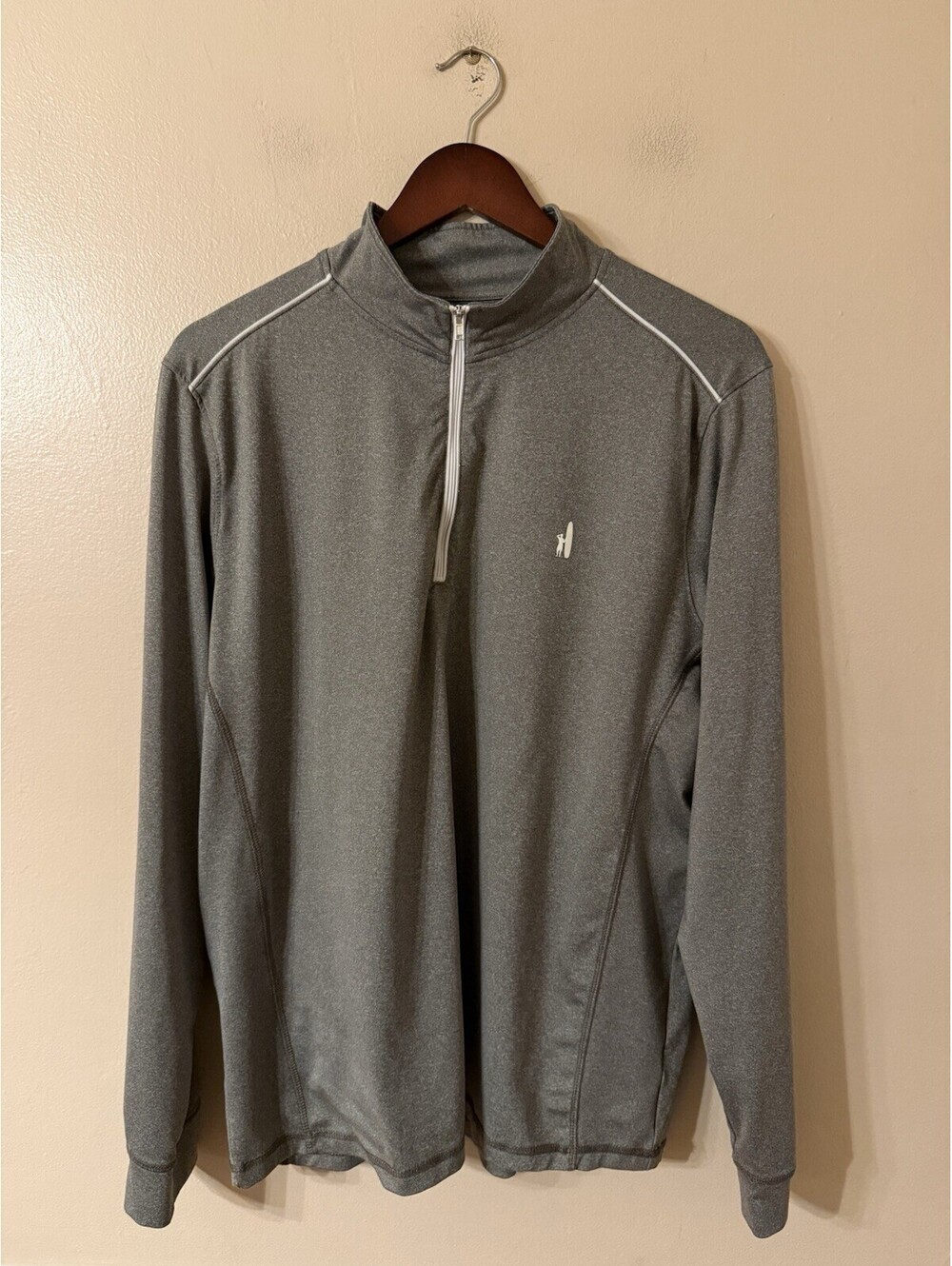 Johnnie-O Lammie 1/4 Zip Prep-Formance Pullover Men's L Meteor Gray Stretch